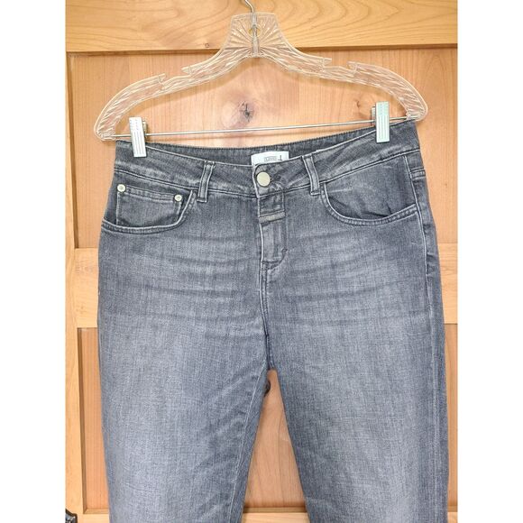 Closed Gray Skinny Jeans Sz 8 Stretch Mid Rise Made in Italy Minimalist Basic - Picture 3 of 5